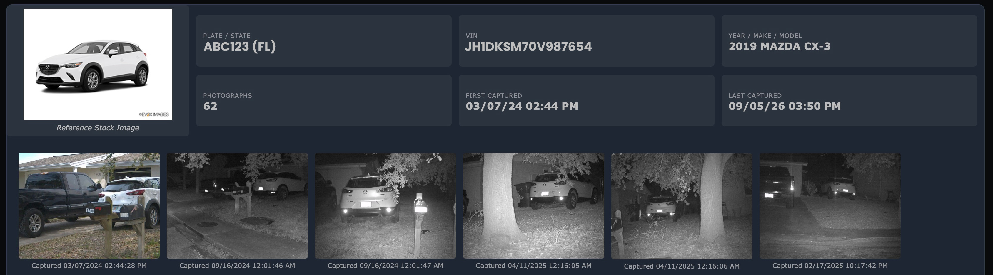 Vehicle Sightings Picture Proof